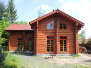 Front side of log house